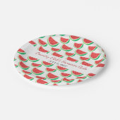 スイカパーソナライズされたパターン夏パーティープレート ペーパープレート (アングル)
