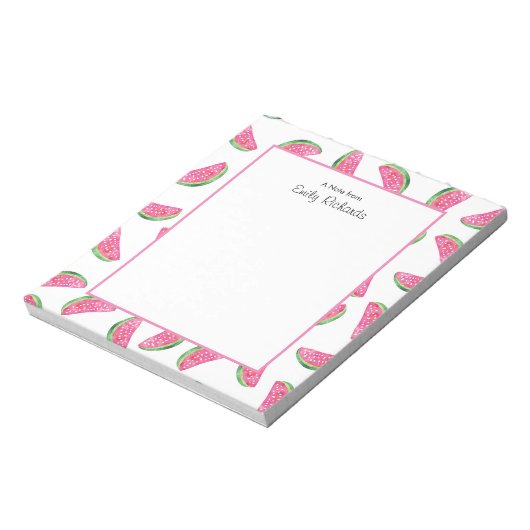 スイカパーソナライズされたーパターン（の模様が）あるメモ帳 ノートパッド (回転)