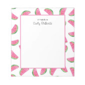 スイカパーソナライズされたーパターン(の模様が)あるメモ帳 ノートパッド (正面)