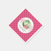 スイカパーソナライズされた誕生日 スタンダードカクテルナプキン (角)