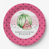 スイカパーソナライズされた誕生日 ペーパープレート (正面)