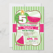 スイカパーティー誕生日招待状 招待状 (正面)