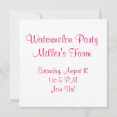 スイカパーティー 招待状 (裏面)