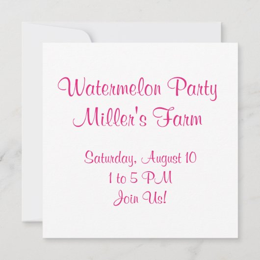 スイカパーティー 招待状 (裏面)