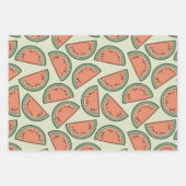 スイカピカラフルンクグリーンサマー ラッピングペーパーシート (正面)