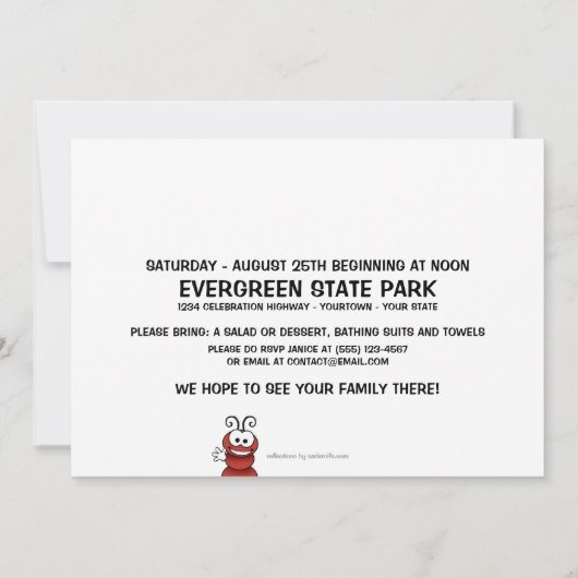 スイカピクニックファミリー懇親会招待状 招待状 (裏面)