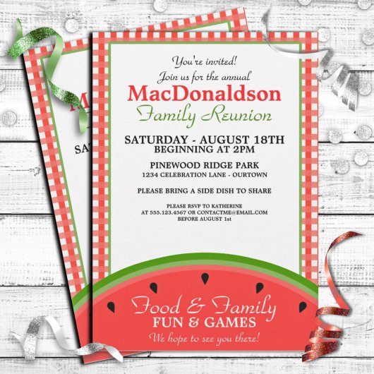 スイカピクニックファミリー懇親会招待状 招待状