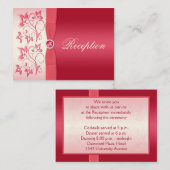 スイカピンクとアイボリーフローラエンクロージャカード エンクロージャーカード (正面/裏面)