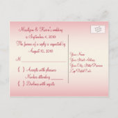 スイカピンクとアイボリーR.S.V.P.ポストカード インビテーションポストカード (裏面)