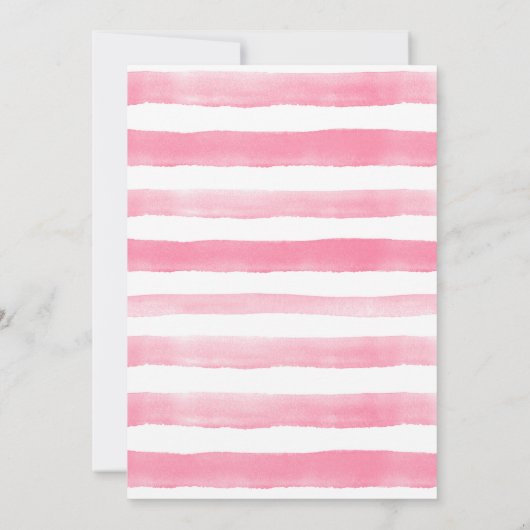 スイカピンクの女の子の赤ちゃんシャワー 招待状 (裏面)