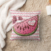 スイカピンクグリーンかわいい クッション (ブランケット)