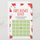 スイカピンクグリーンビンゴベビーシャワーゲーム 便箋 (正面/裏面)
