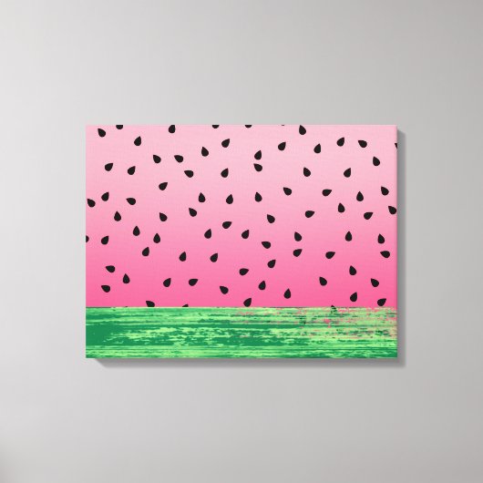 スイカピンクグリーン キャンバスプリント (正面)