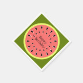 スイカピンクハッピーバースデーナプキン紙 スタンダードカクテルナプキン (角)