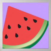 スイカピンクパープルミッドセンチュリーモダンフルーツ ポスター (正面)