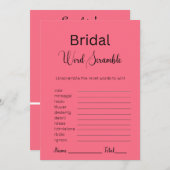 スイカピンクブライダル単語スクランブルゲーム 招待状 (正面/裏面)