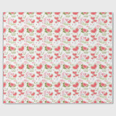 スイカピンク夏1stバースデーガールネーム文字 ラッピングペーパー (フラット)