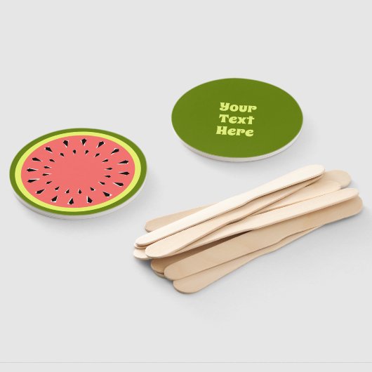 スイカピンク文字 ハンドファン (組立なし)