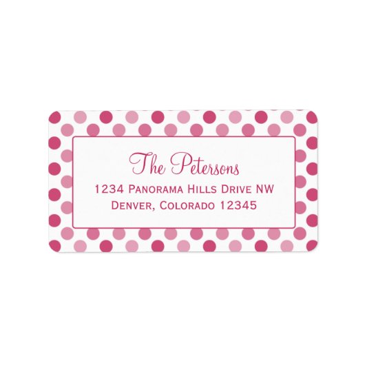 スイカピンク水玉模様差出人住所ラベル ラベル (正面)