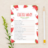 スイカピンク緑の推測誰が赤ちゃんシャワーのゲーム 便箋