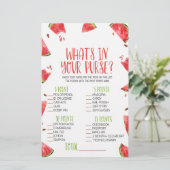 スイカピンク財布の赤ちゃんシャワーゲームに何が 便箋 (スタンド正面)