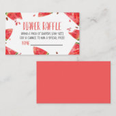 スイカピンク赤ちゃんシャワーおむつラッフルカード エンクロージャーカード (正面/裏面)