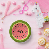 スイカピンク40歳 ペーパーボウル (パーティー)
