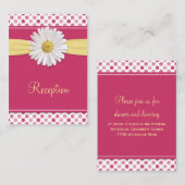 スイカピンク&イエローデイジー披露宴カード エンクロージャーカード (正面/裏面)