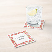 スイカピーススクエア文字 スクエアペーパーコースター (インサイチュ)