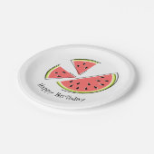 スイカピースハッピーバースデー紙プレート ペーパープレート (アングル)