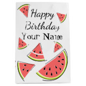 スイカピース誕生日名 ミディアムペーパーバッグ (正面)