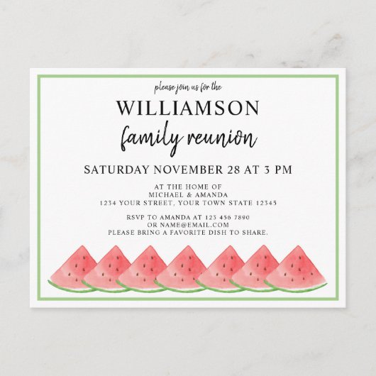 スイカファミリー懇親会 インビテーションポストカード (正面)