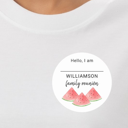 スイカファミリ懇親会名タグ ラウンドシール