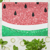 スイカフェイクグリッター キッチンタオル (折り畳み)