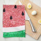 スイカフェイクグリッター キッチンタオル (四つ折り)