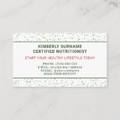 スイカフルーツスライス栄養士ディティシャン 名刺 (裏面)