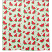 スイカフルーツパターンメロン夏期グリーン シャワーカーテン (正面)