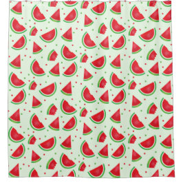 スイカフルーツパターンメロン夏期グリーン シャワーカーテン