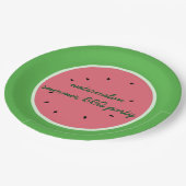 スイカフルーツピンクとグリーンサマーBBQパーティー ペーパープレート (アングル)