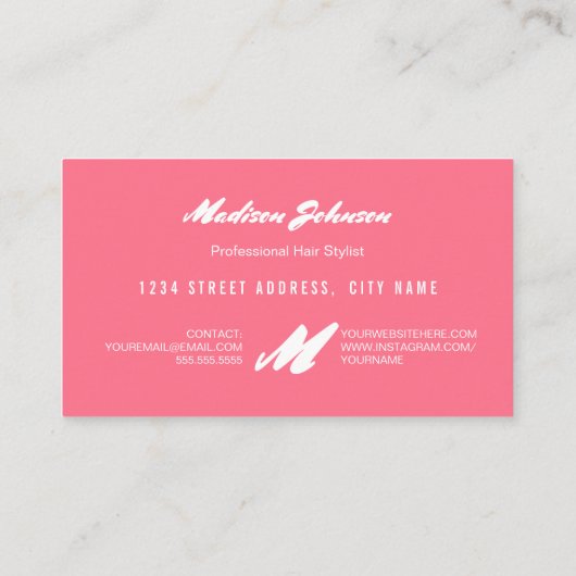 スイカフルーツモノグラムカスタム |名刺 名刺 (裏面)