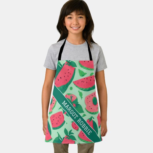 スイカフローラカラフルパタパーソナライズされたーン エプロン (インサイチュ)