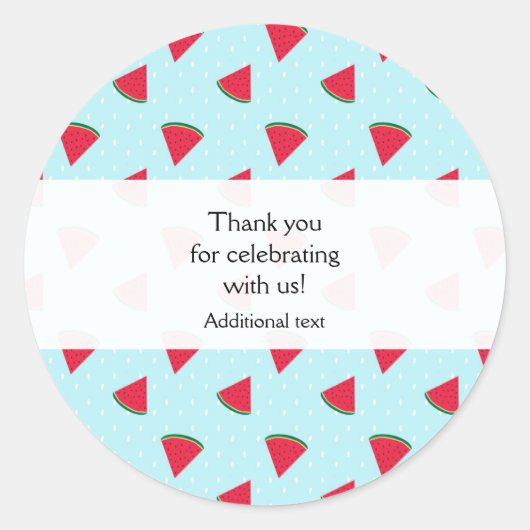 スイカブルーおもしろい夏期パーティーフェイト ラウンドシール (正面)