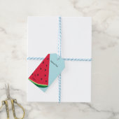 スイカブルーおもしろい夏期誕生日パーティー ギフトタグ (より糸付き)