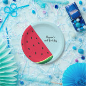スイカブルーおもしろい夏期誕生日パーティー ペーパープレート (パーティー)