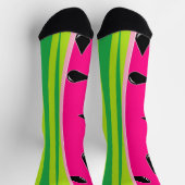 スイカプリントクルーソックスピンクグリーンブラック ソックス (上部)