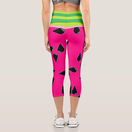 スイカプリントヨガパンツハイウエストレギンス  カプリレギンス (裏面)