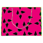 スイカプリント抱き枕ピンクアンドグリーンパーティーバッグ ラージペーパーバッグ (正面)