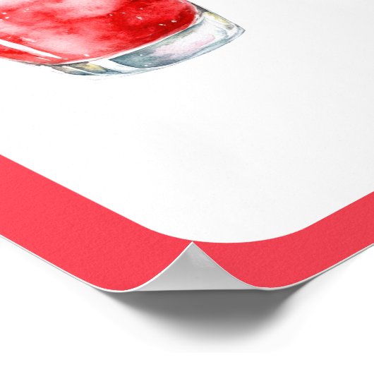 スイカプールパーティードリンクのポスター歓迎サイン ポスター (角)