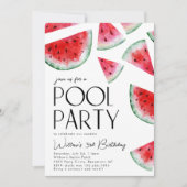 スイカプールパーティー誕生日招待状 招待状 (正面)