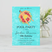 スイカプールパーティー誕生日招待状 招待状 (スタンド正面)